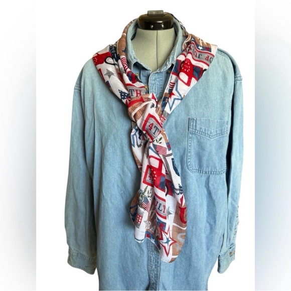 Patriotic Scarfs-Set of 3- Ice Cream/Stars/ 4th of July- 60”L x 12”W- Polyester - Picture 3 of 11